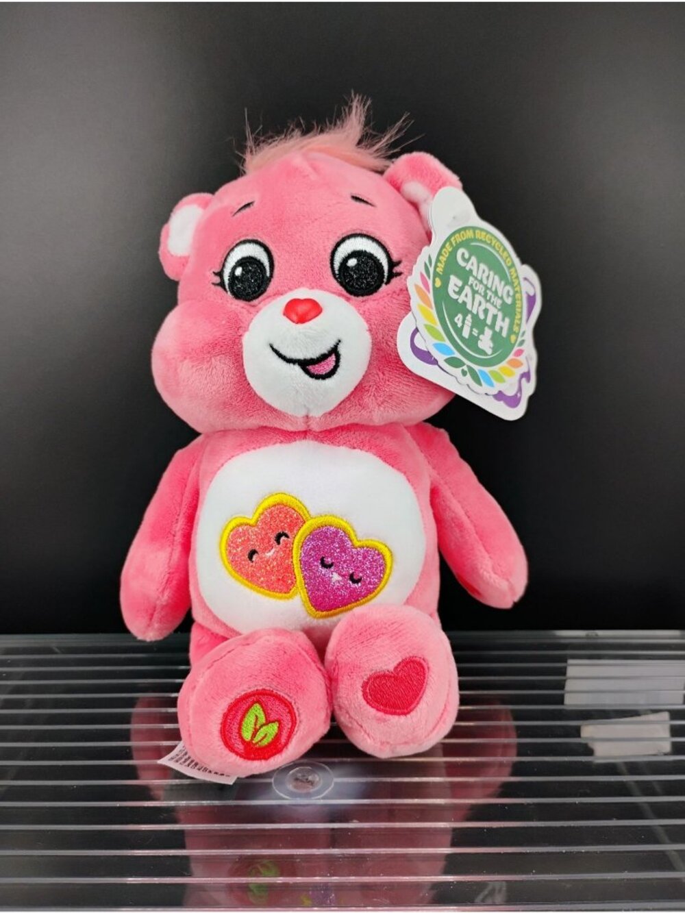 Care Bears Plush Toy Pink Heart Bear 8" Eco-Friendly Recycled Material